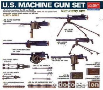 Maquetas: ACADEMY - Set of American machine guns 1/35 1384