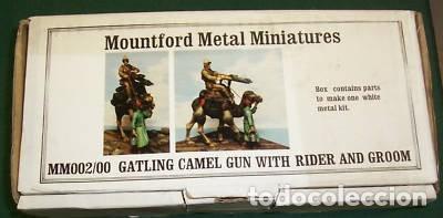Maquetas: GATLING CAMEL GUN WITH RIDER AND GROOM MOUNTFORD METAL MINIATURES MM002/00 1:32