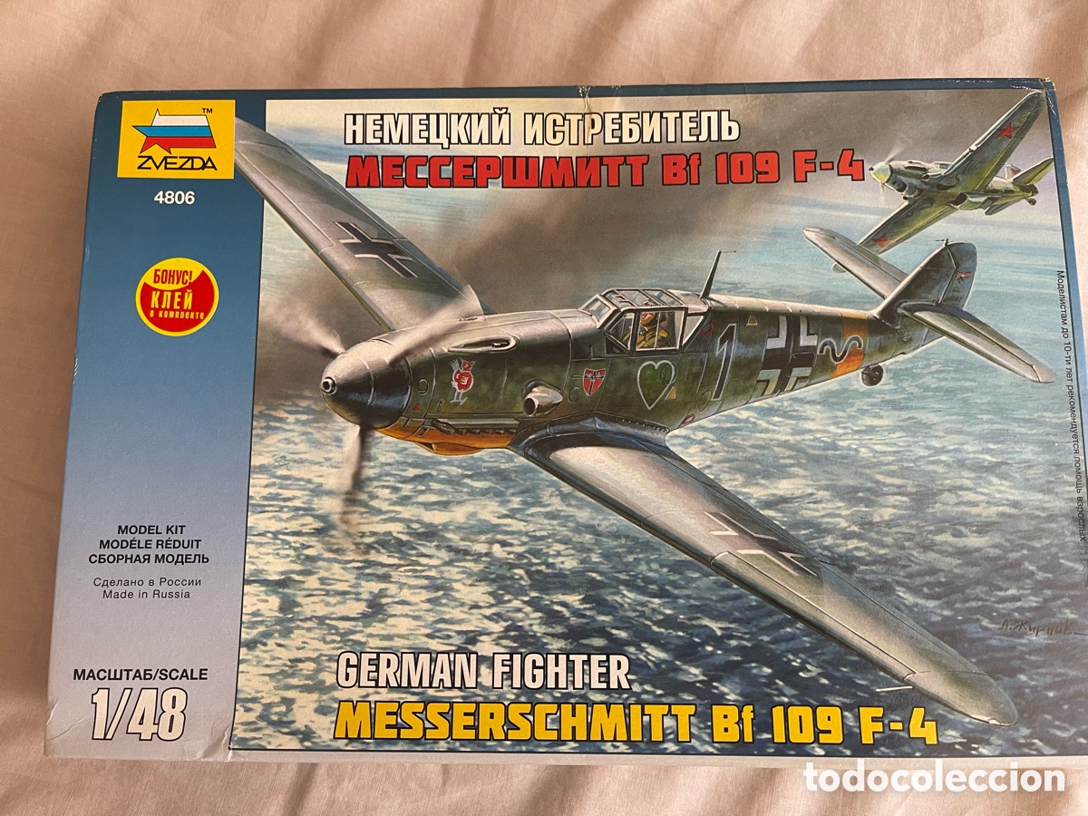 Maquetas: MESSERSCHMITT Bf-109 F-4 1:48 ZVEZDA 4806 maqueta avi&oacute;n