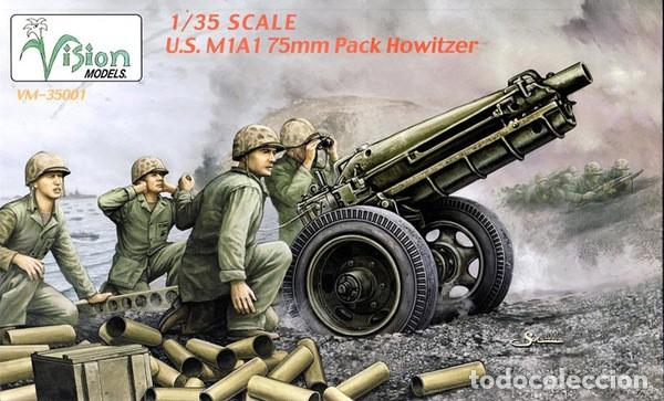 Maquetas: VISION MODELS - copy of U.S. M1 A1 75mm Pack Howitzer + EXTRAS 1/35 35001