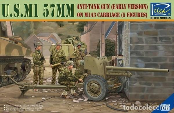 Maquetas: riich models - U.S. M1 57mm Anti-tank gun on M1A3 Carriage (early version) 1/35 rv35019
