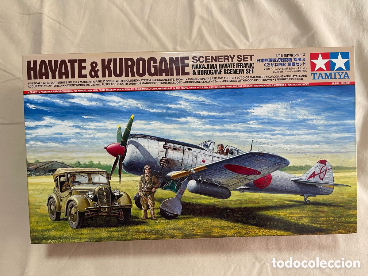 Maquetas: Nakajima HAYATE & KUROGANE Scenery Set 1:48 TAMIYA 61116 maqueta avi&oacute;n jeep
