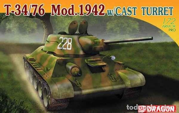 Maquetas: DRAGON - T-34/76 Model 1942 w/Cast Turret + EXTRA 1/72 7224
