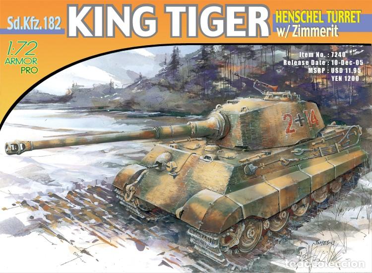 Maquetas: DRAGON - King Tiger Henschel Turret w/Zimmerit + EXTRA 1/72 7240