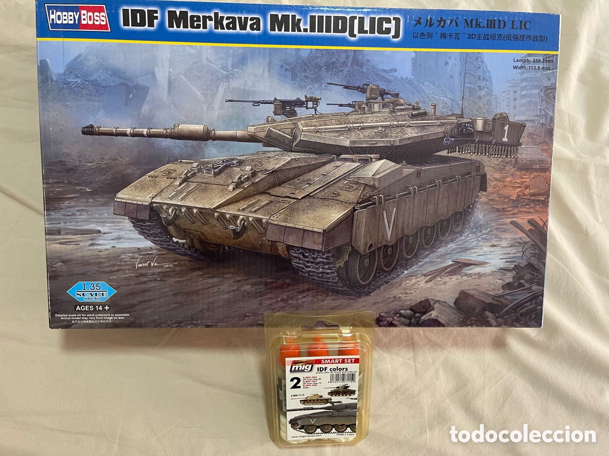 Maquetas: IDF Merkava Mk.IIID(LIC) + juego pinturas MIG IDF 1:35 HobbyBoss 82476 maqueta carro tanque