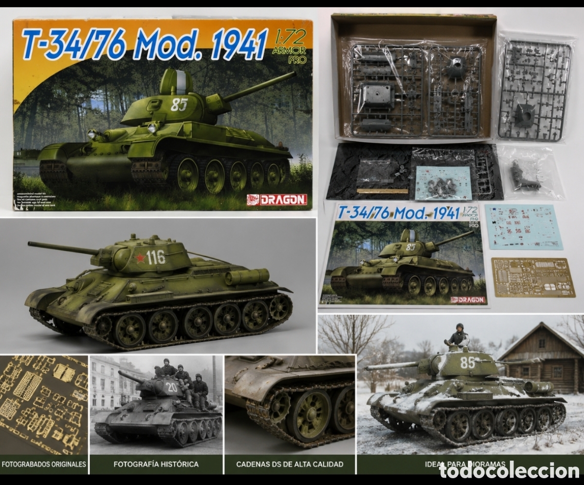 Maquetas: Dragon 1/72 T-34/76 Mod.1941 Armor Pro Completo - Foto 3
