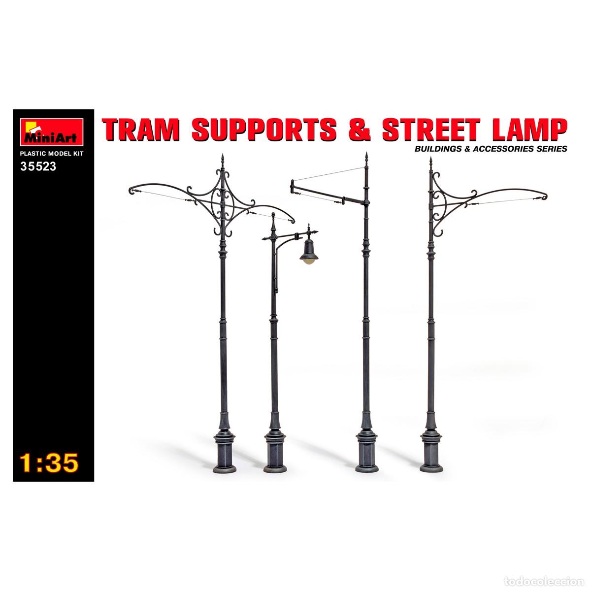 Maquetas: Maqueta Miniart Escala 1/35 Tram Supports and Street Lamps Accesorio Diorama