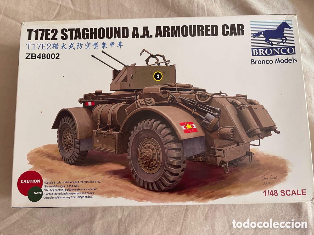 Maquetas: T17E2 STAGHOUND A.A. ARMOURED CAR 1:48 BRONCO ZB48002 maqueta carro tanque