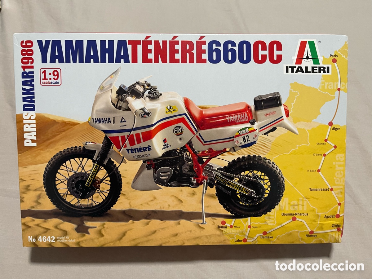 Maquetas: YAMAHA T&Eacute;N&Eacute;R&Eacute; 66OCC Paris-Dakar 1986 1:9 ITALERI 4642 maqueta moto