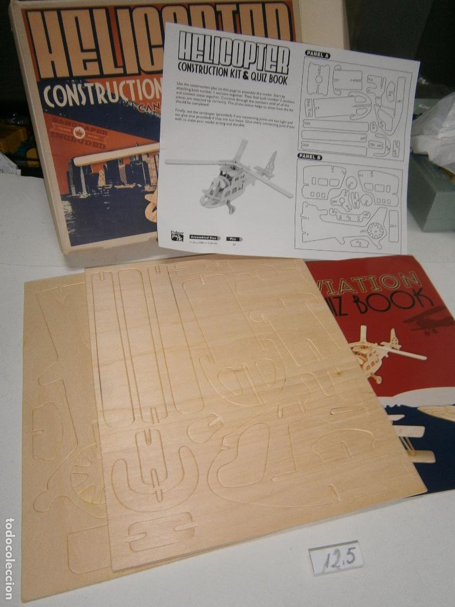 Maquetas: KIT CONSTRUCCION HELICOPTERO MADERA HELICOPTERO RETRO 3D - Foto 2