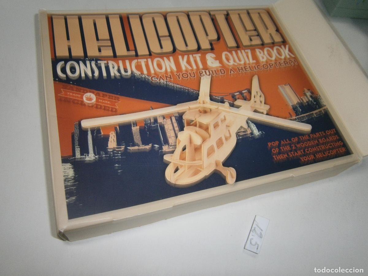 Maquettes: KIT CONSTRUCCION HELICOPTERO MADERA HELICOPTERO RETRO 3D
