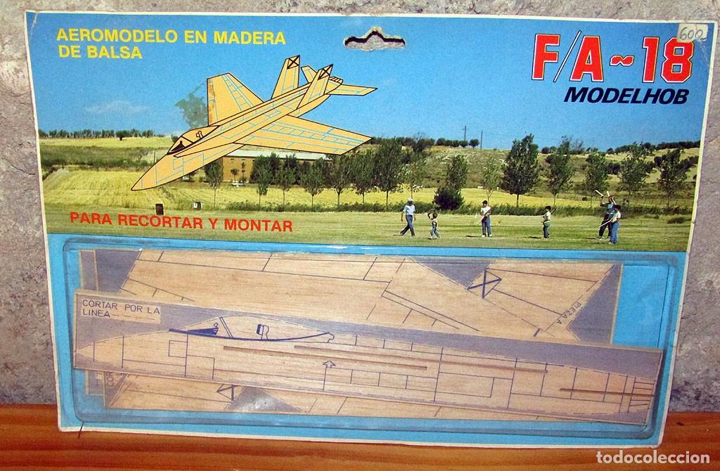 Maquetas: AVI&Oacute;N F/A 18 - AEROMODELISMO, MADERA DE BALSA - MODELHOB - RECORTAR Y MONTAR - EN BLISTER - PJRB
