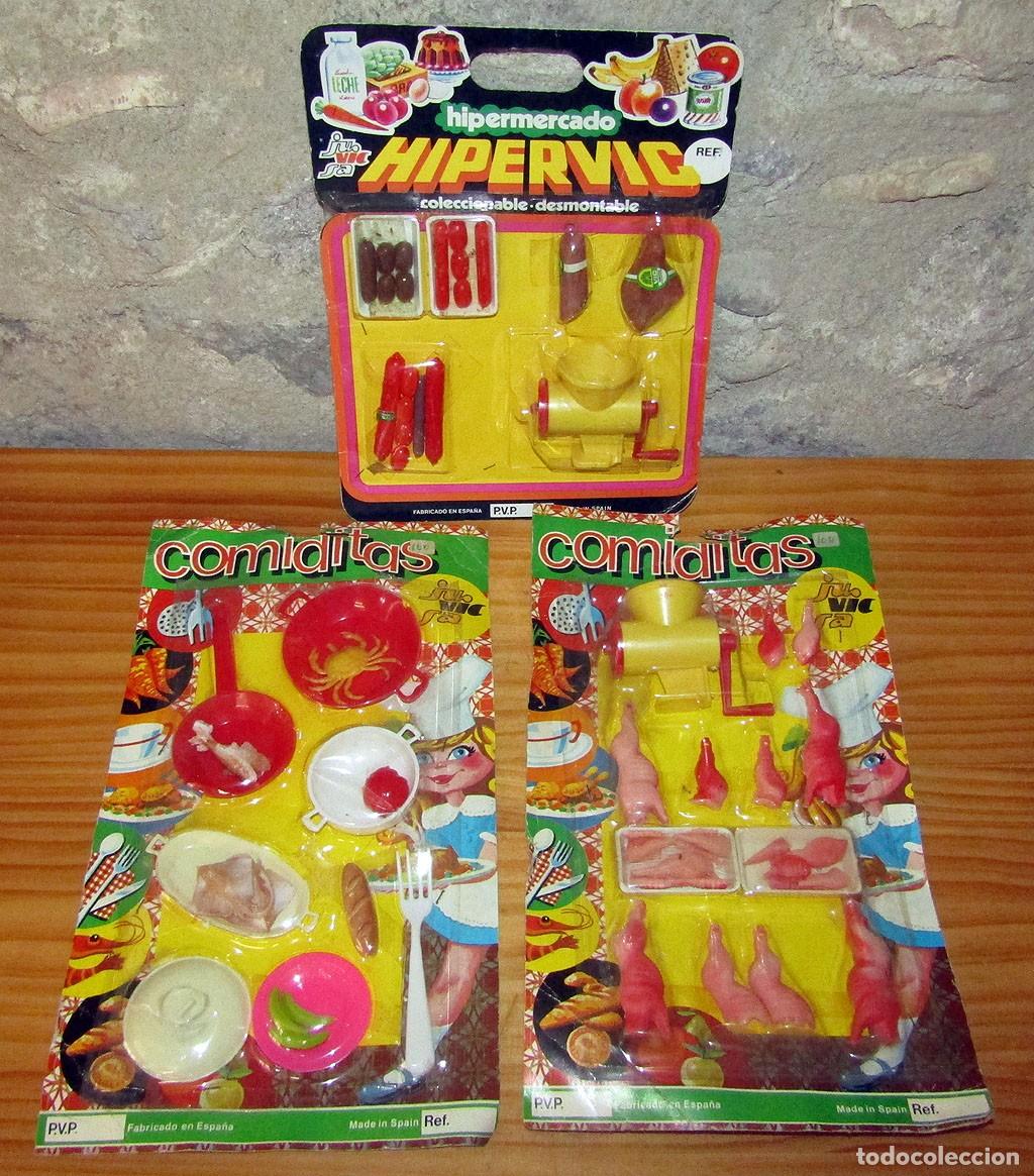 Maquetas: LOTE DE 3 ANTIGUOS BLISTERS CON COMIDITAS DE JUVICSA - TAMA&Ntilde;O NANCY O SIMILAR