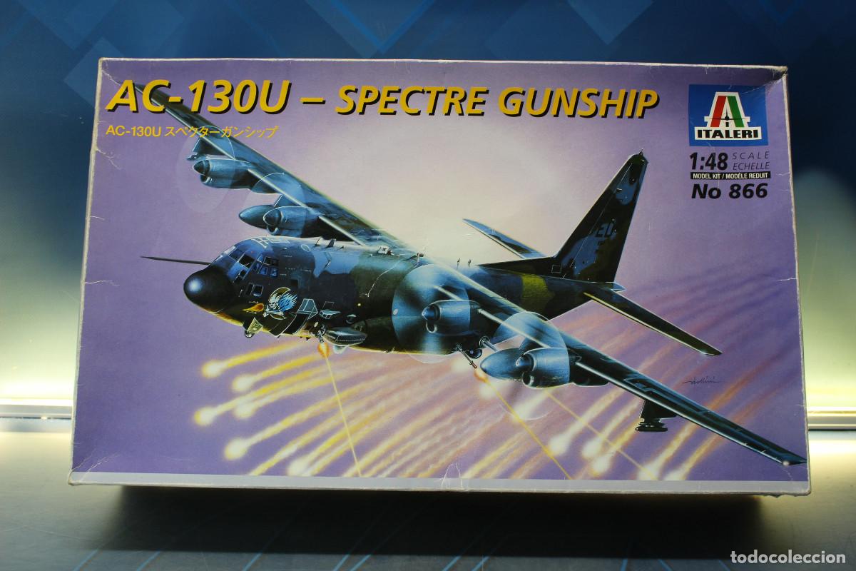 Maquetas: Italeri 866, AC-130U &ndash; Spectre Gunship. Avi&oacute;n cuatrimotor estadounidense 50's. 1/48.