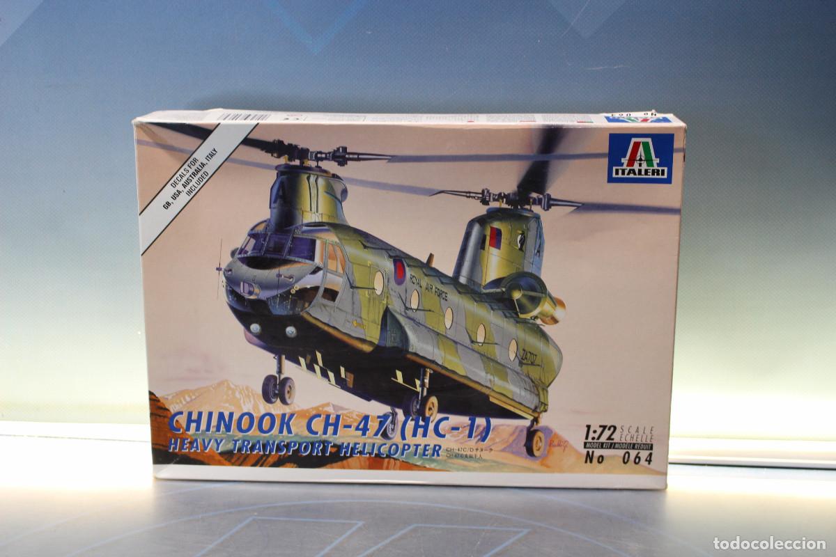 Maquetas: Italeri 064, Chinook CH-47 (HC-1) Heavy transporter helicopter. 1/72. Helic&oacute;ptero, USA, 60's.