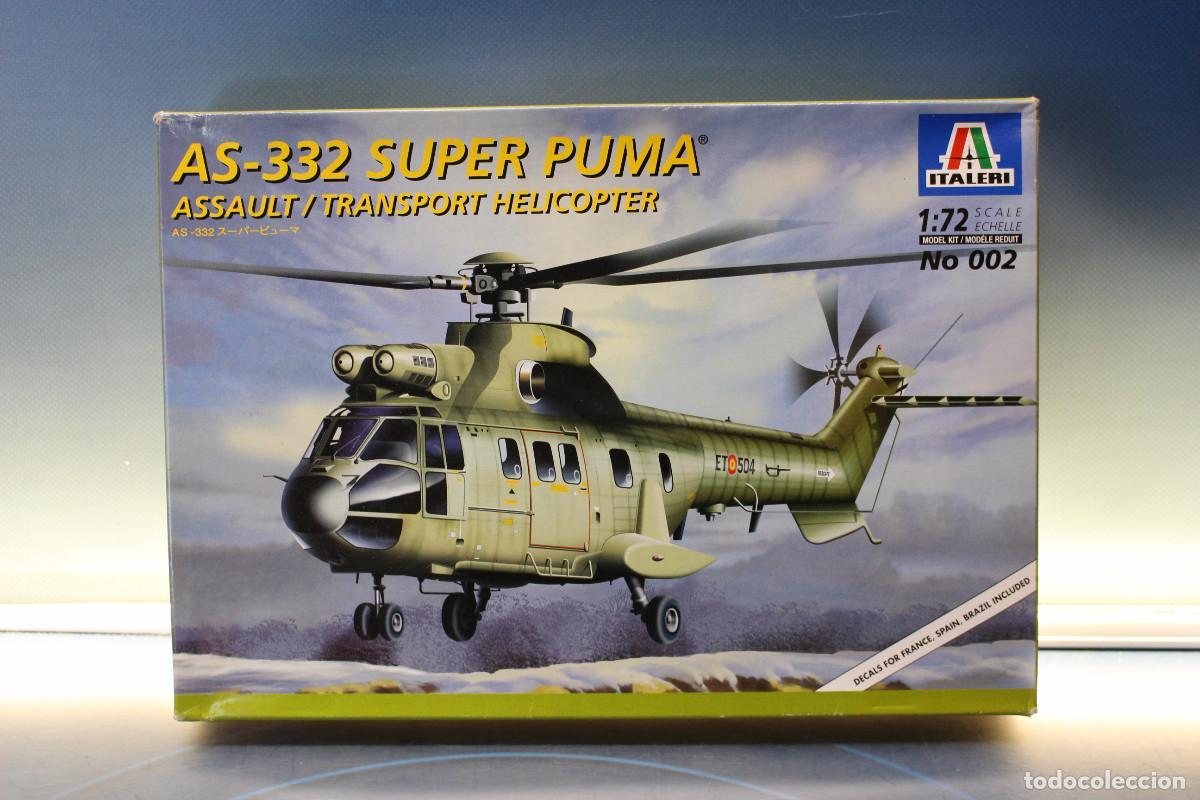 Maquetas: Italeri 002, AS-332 Super Puma assault/transporter helicopter. 1/72. Helic&oacute;ptero, USA, 60's.