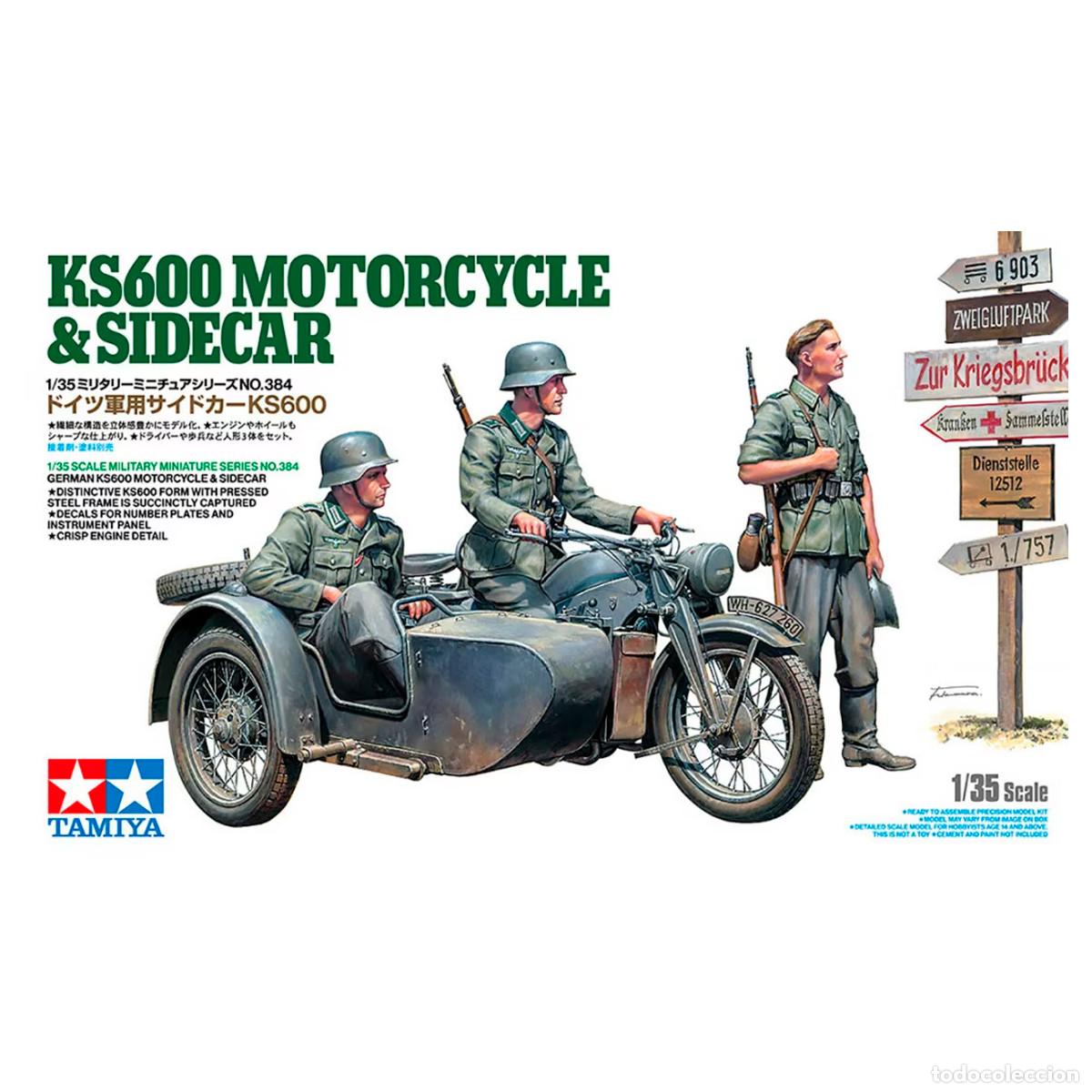 Maquetas: Maqueta Tamiya 1/35 German KS600 Motorcycle & Sidecar