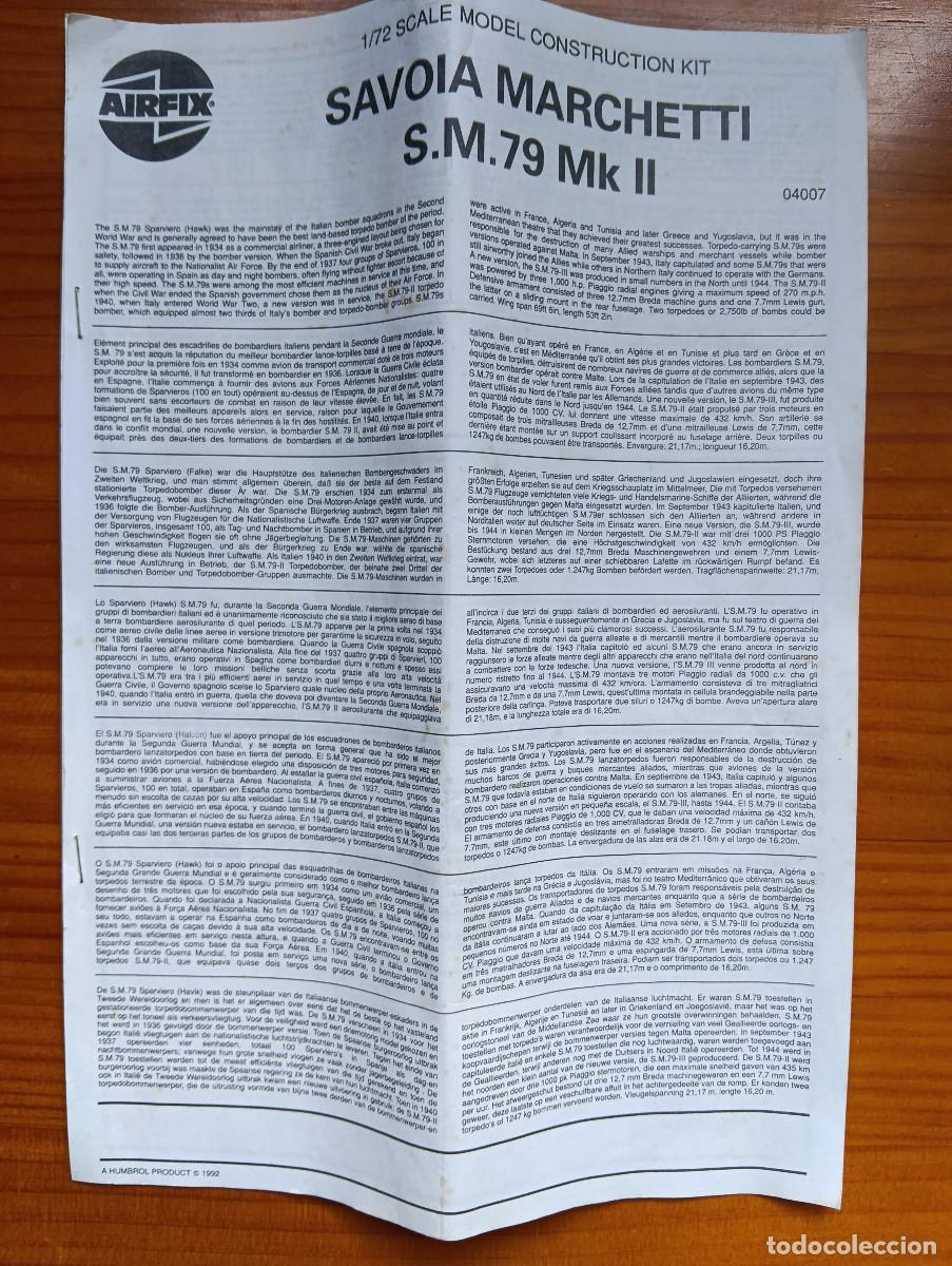 Maquetas: Instrucciones de montaje maqueta Savoia Marchetti S.M 79. Airfix 1/72