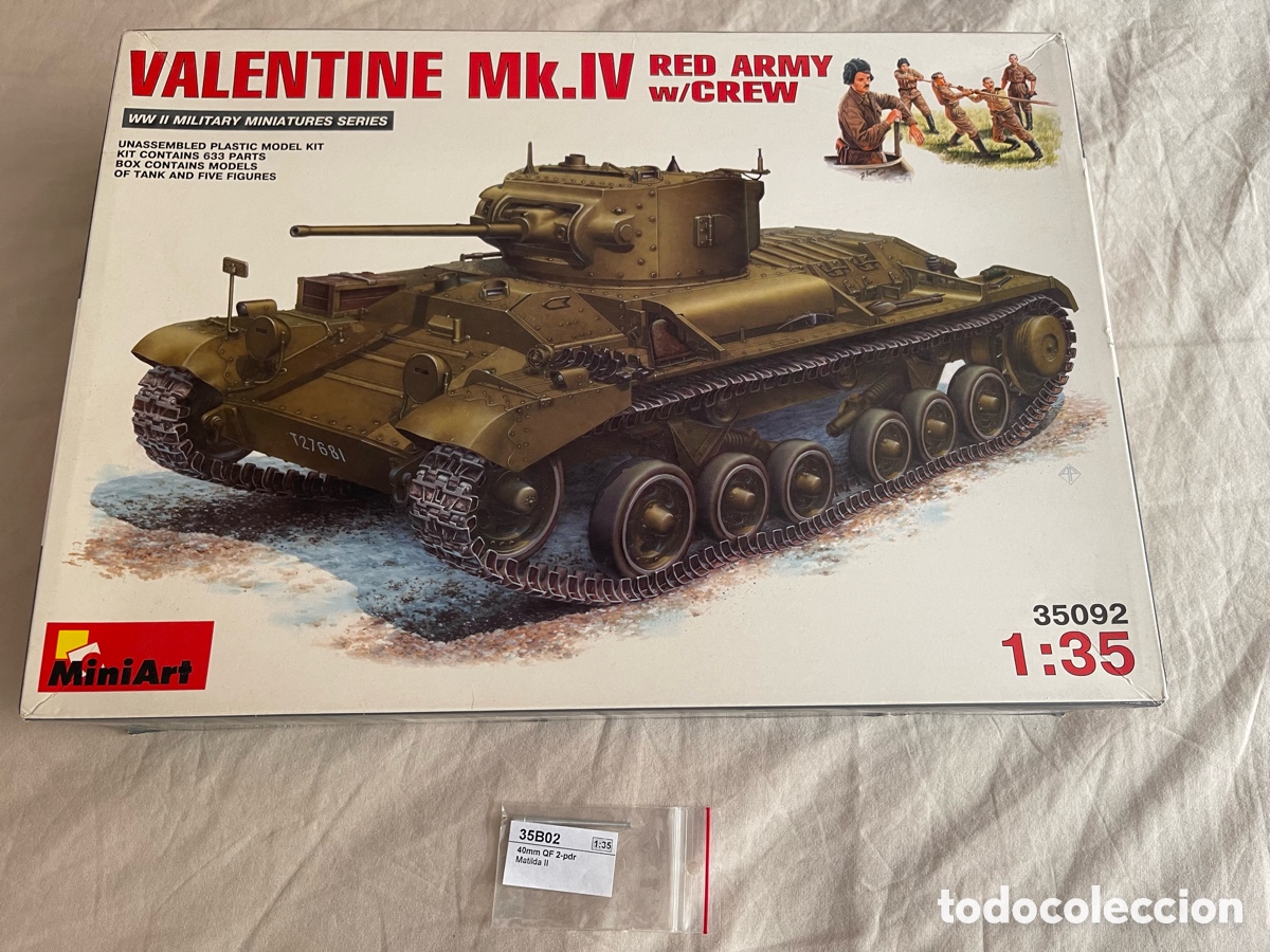 Maquetas: VALENTINE MK.IV Red Army w/Crew (tanque con figuras) 1:35 MINIART 35092 maqueta carro tanque diorama