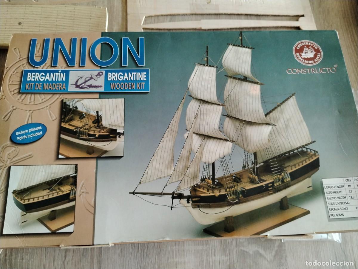 Maquetas: KIT DE MADERA CONSTRUCTO BERGANT&Iacute;N UNION BARCO MODELISMO NAVAL ESCALA 1:100