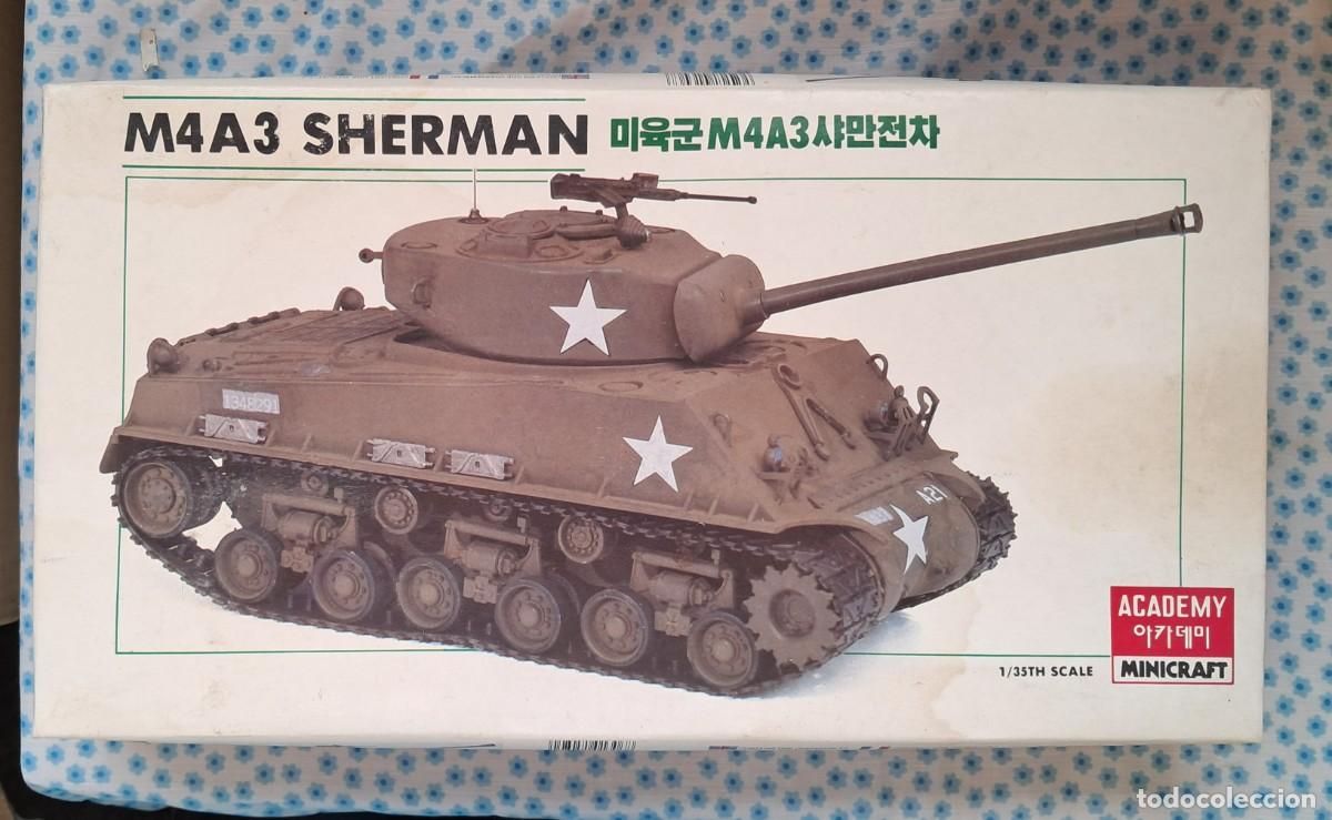 Maquetas: M4A3 SHERMAN. Academy Minicraft. Tanque escala 1/35 TH. A&ntilde;os 80