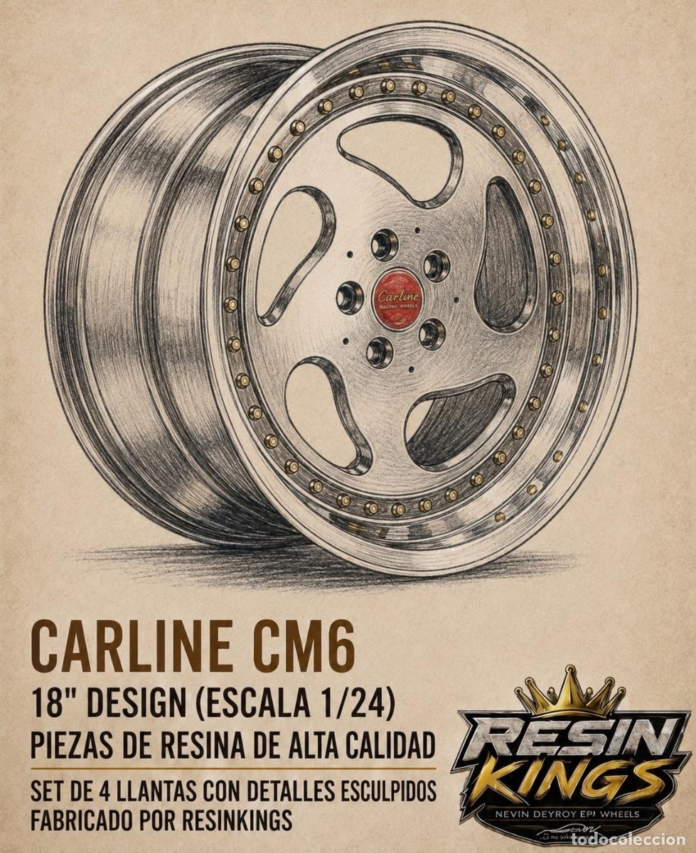 Maquetas: Resin Kings - Llantas Carline CM6 18&rdquo; 1/24 RK22