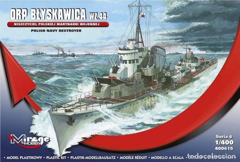 Maquetas: MIRAGE - ORP BŁYSKAWICA wz. 44 1/400 40011