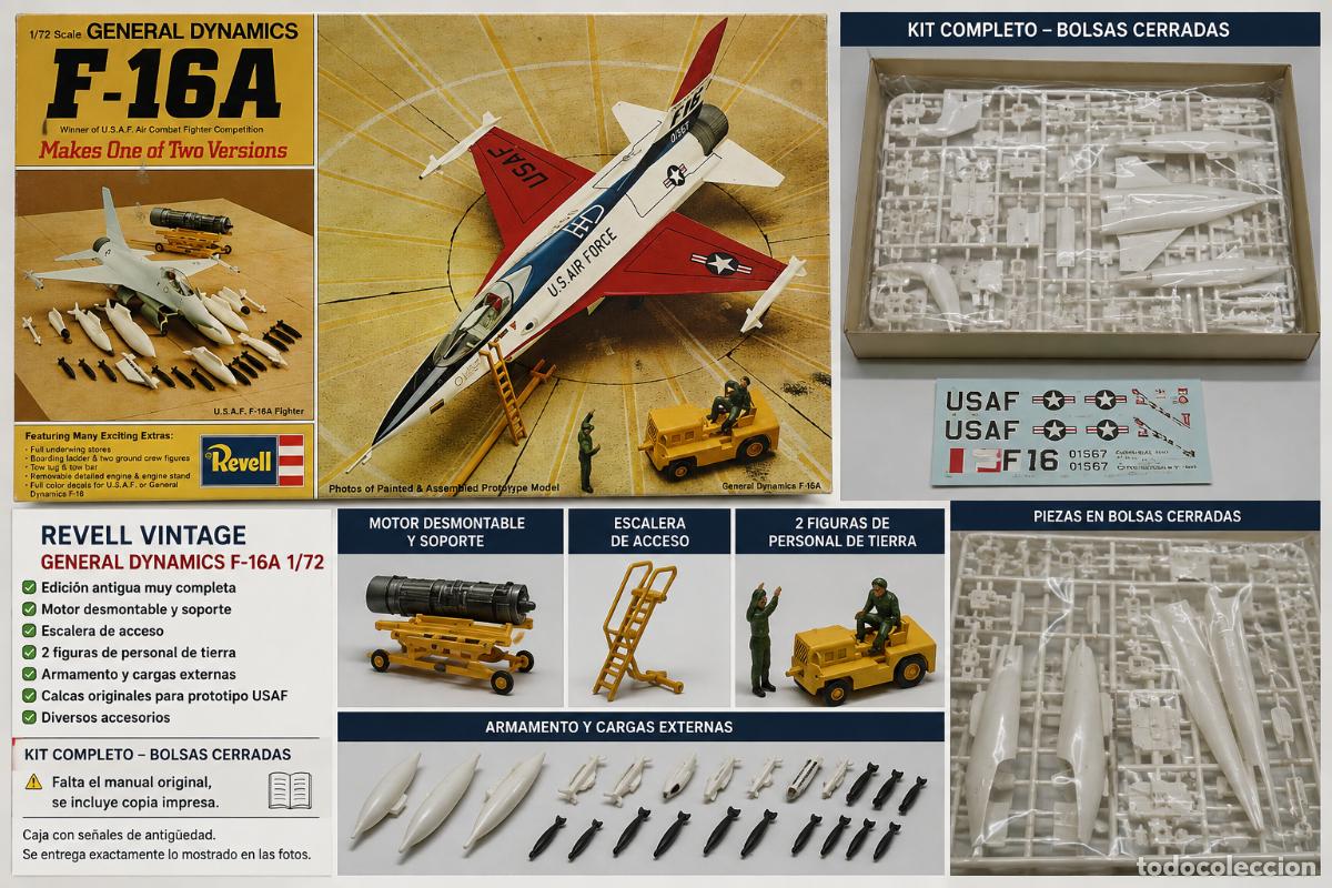 Maquetas: REVELL VINTAGE GENERAL DYNAMICS F-16A 1/72 - Foto 3