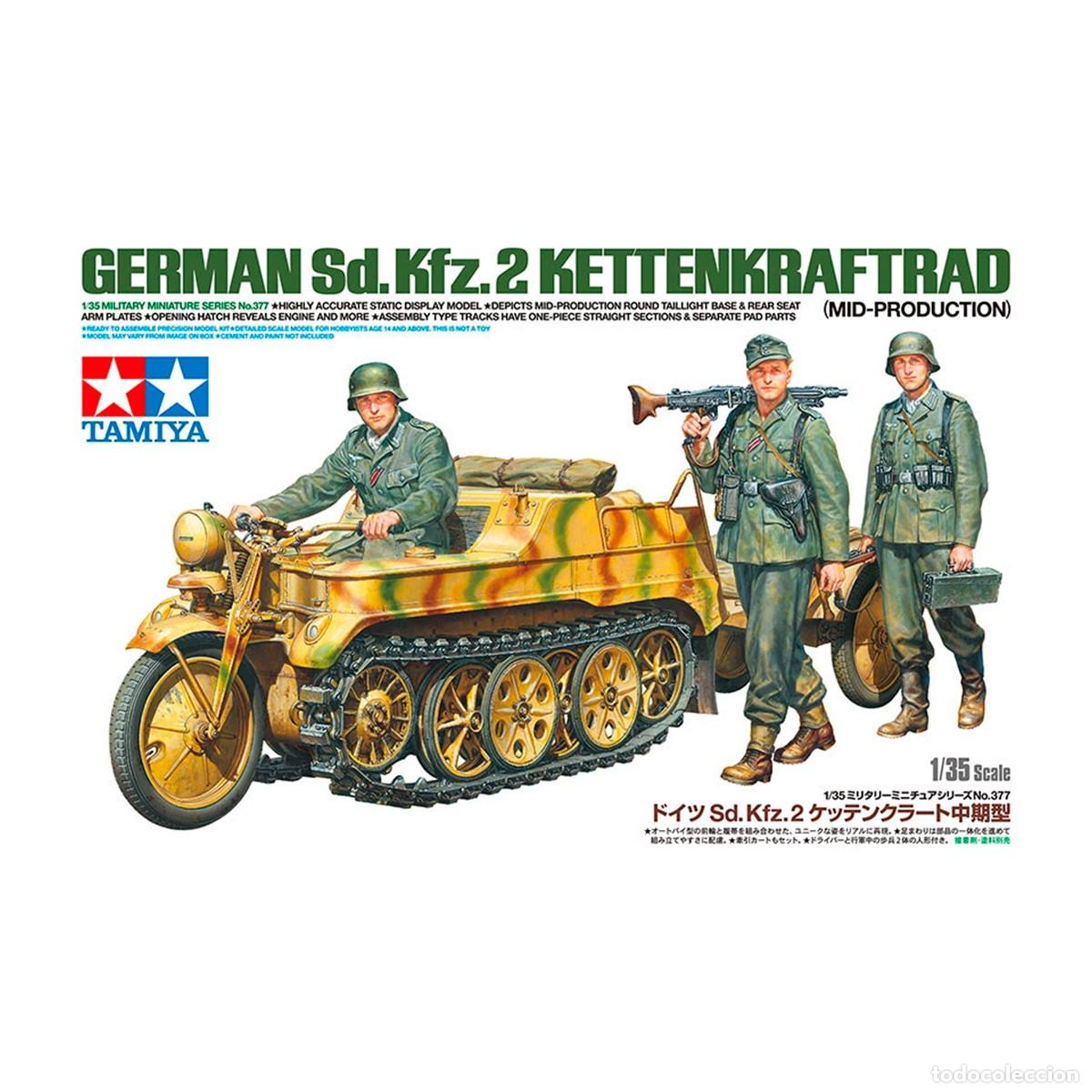 Maquetas: Maqueta Tamiya Escala 1/35 German Sd.Kfz.2 Kettenkraftrad con soldados