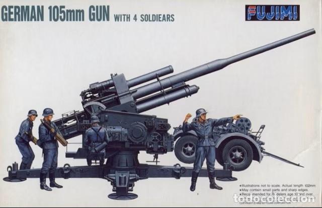 Maquetas: FUJIMI - German 105mm Gun With 4 Soldiers 1/76 76024
