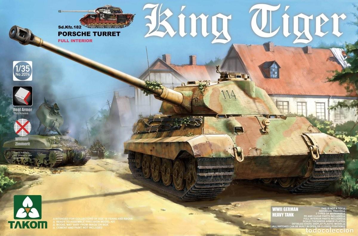 Maquetas: TAKOM - Sd.Kfz 182 King Tiger Porsche (Full interior) + EXTRAS 1/35 2074