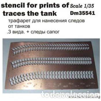 Maquetas: DAN MODELS - STENCIL DE HUELLAS DE CADENAS DE TANQUES Y PISADAS 35541 1/35