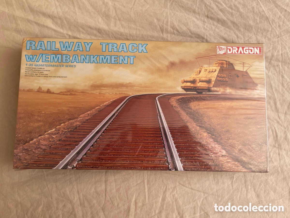 Maquetas: Raylway Track W/.L Embankment 1:35 DRAGON 3825 maqueta ra&iacute;les tren carro tanque vag&oacute;n