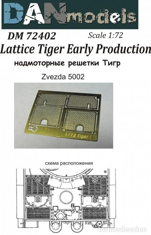Maquetas: DAN MODELS - REJILLAS PARA TIGER, PRIMERA PRODUCCI&Oacute;N 1/72 72402