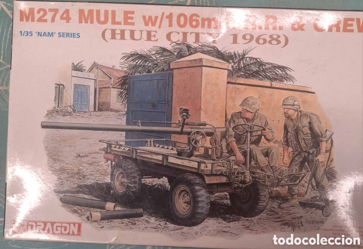 Maquetas: MULA MECANICA M274 CON CA&Ntilde;ON SIN RETROCESO.. DRAGON. 1/35