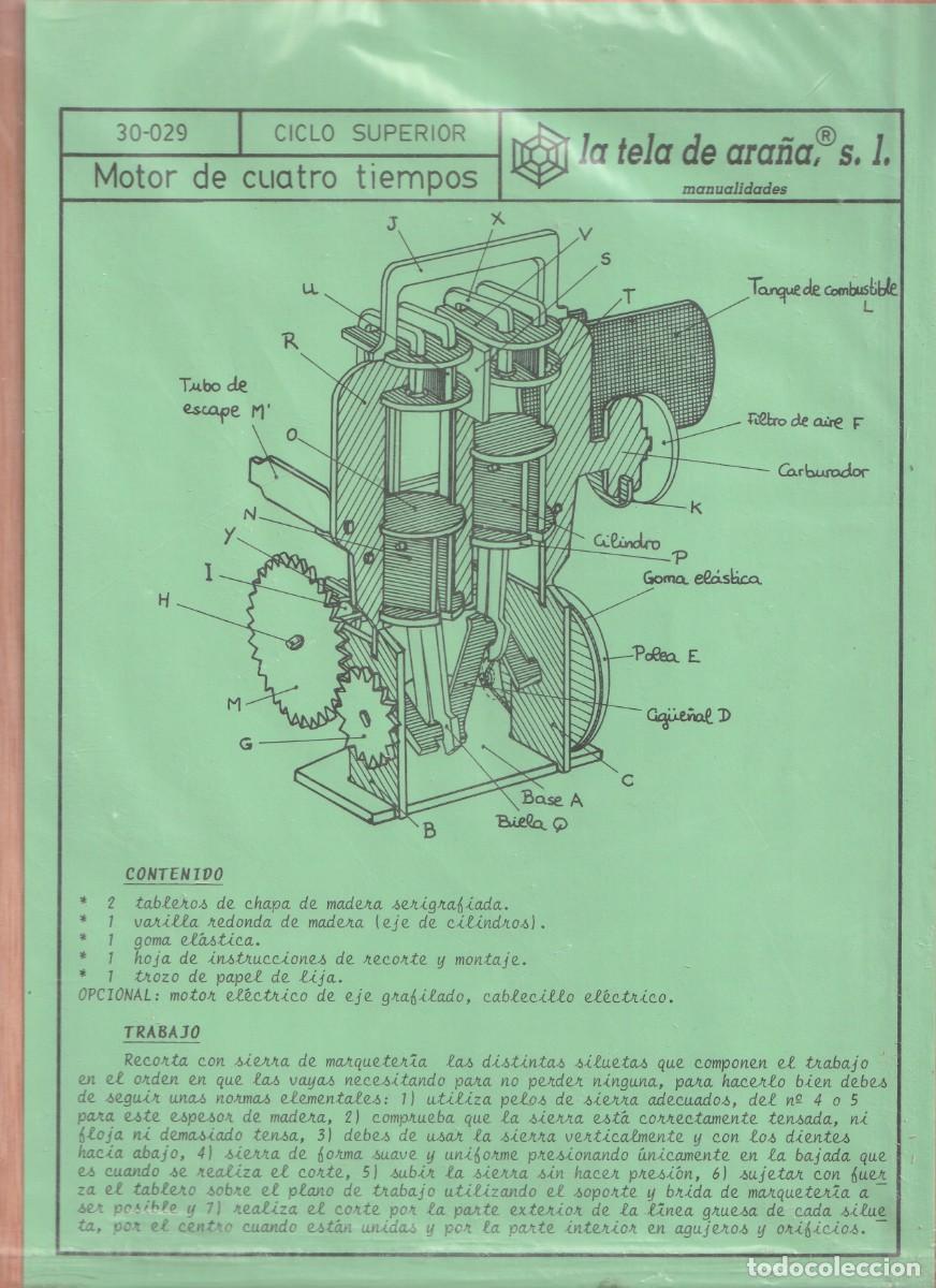 Maquetas: MANUALIDADES LA TELA DE ARA&Ntilde;A- MAQUETA MOTOR CUATRO TIEMPOS - CICLO SUPERIOR MARQUETERIA MADERA