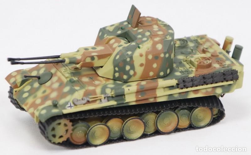 Maquetas: Maqueta carro Flakpanzer Coelian 3,7 cm Flakzwilling Panther 1/72, Altaya, montado y pintado