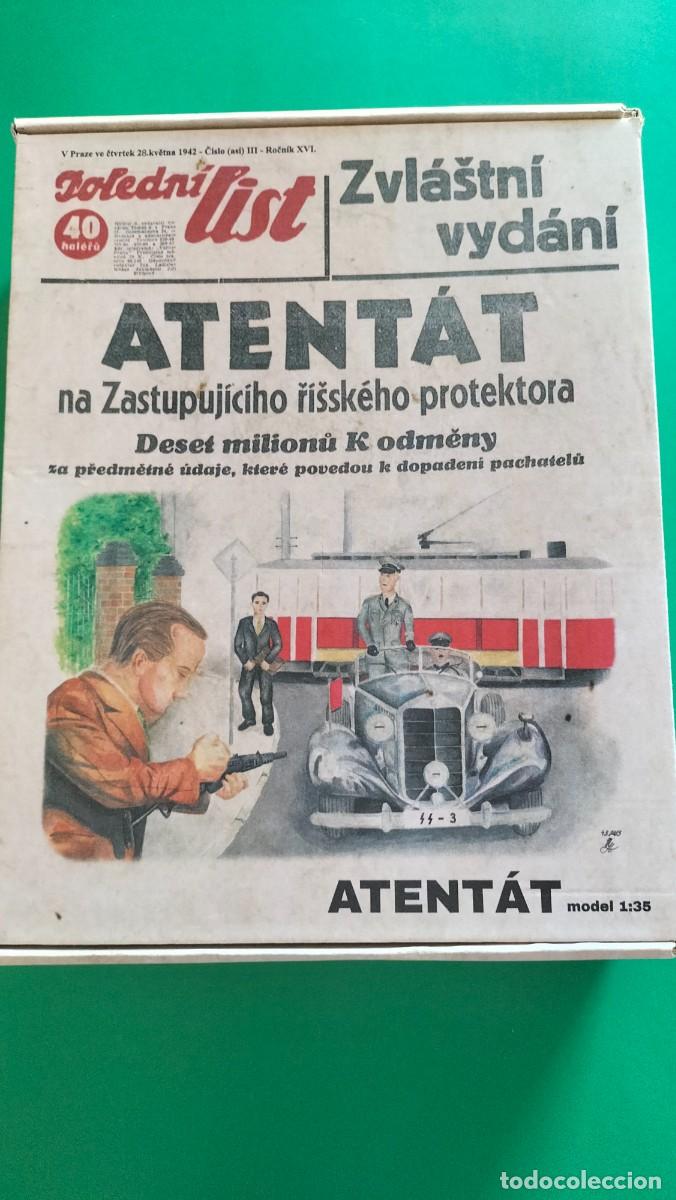 Maquetas: Escala 1:35 - Asesinato de Reinhard Heydrich. 1942 - Maqueta pl&aacute;stico y resina, coche y figuras.