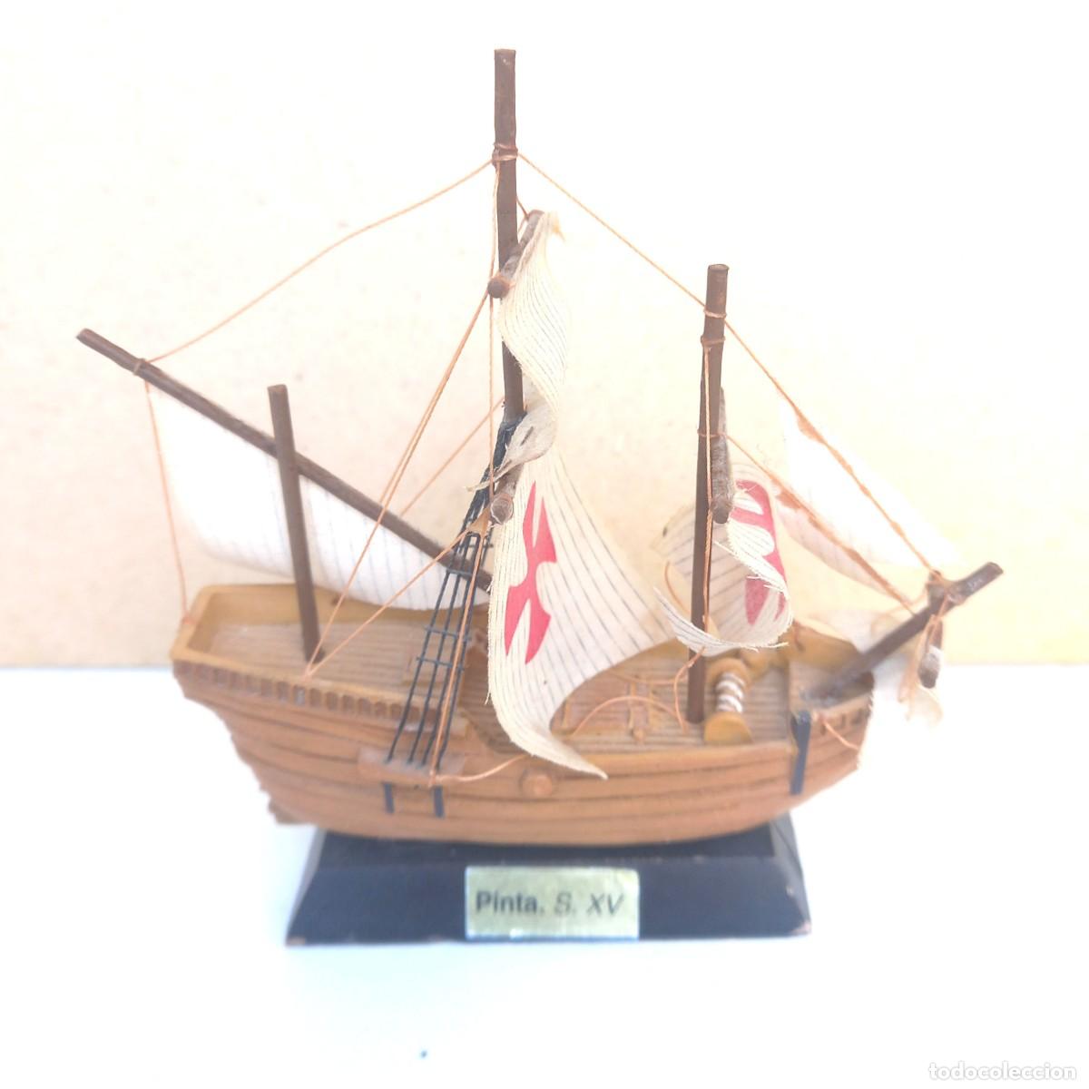 Maquetas: Miniatura en madera de la Carabela &rdquo;Pinta&rdquo; , siglo XV embarcaci&oacute;n de Col&oacute;n