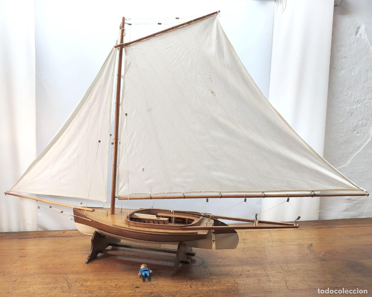 Maquetas: 122 X 78 cm Espectacular maqueta velero Sandbagger GRAN TAMA&Ntilde;O &middot; Nueva York s. XIX Pre America's Cup
