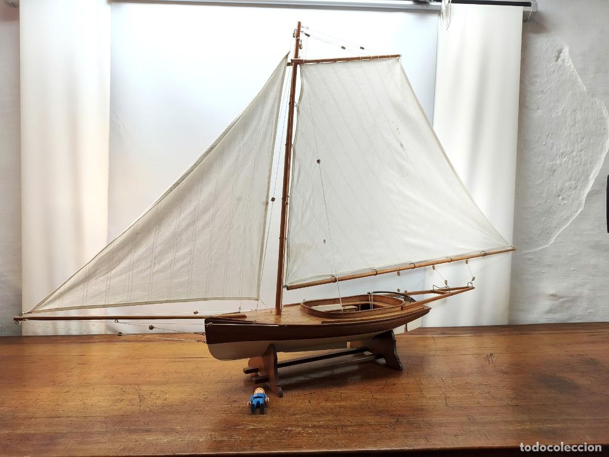 Maquetas: 122 X 78 cm Espectacular maqueta velero Sandbagger GRAN TAMA&Ntilde;O &middot; Nueva York s.XIX Pre America's Cup