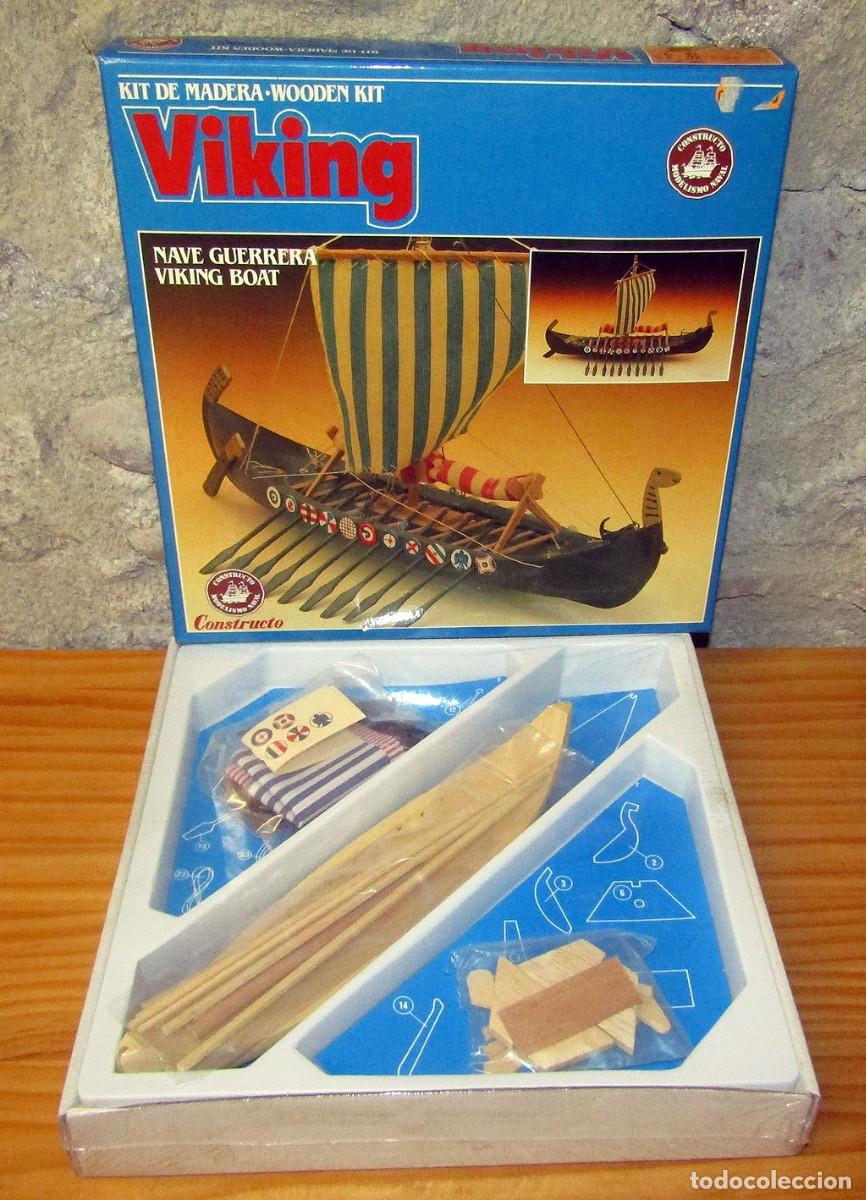 Maquetas: MAQUETA NAVE GUERRERA / BARCO VIKINGO, DE CONSTRUCTO - NUEVA Y PRECINTADA - VIKING BOAT