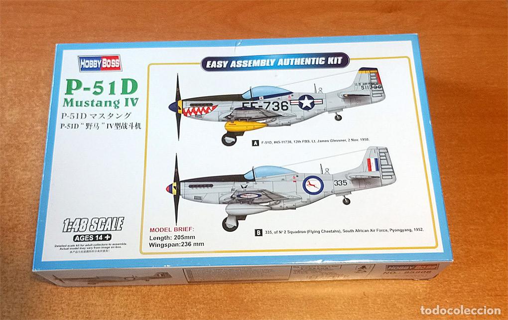 Maquetas: Maqueta dcel Caza North American P-51D (F-51D) Mustang IV de postguerra de Hobbyboss a 1/48