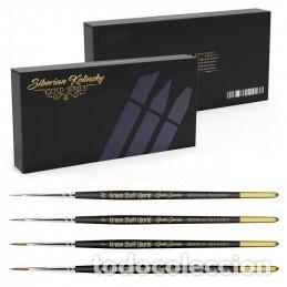 Maquetas: GREEN STUFF - CAJA PREMIUM PINCELES SERIE GOLD - PACK DE 4 10414