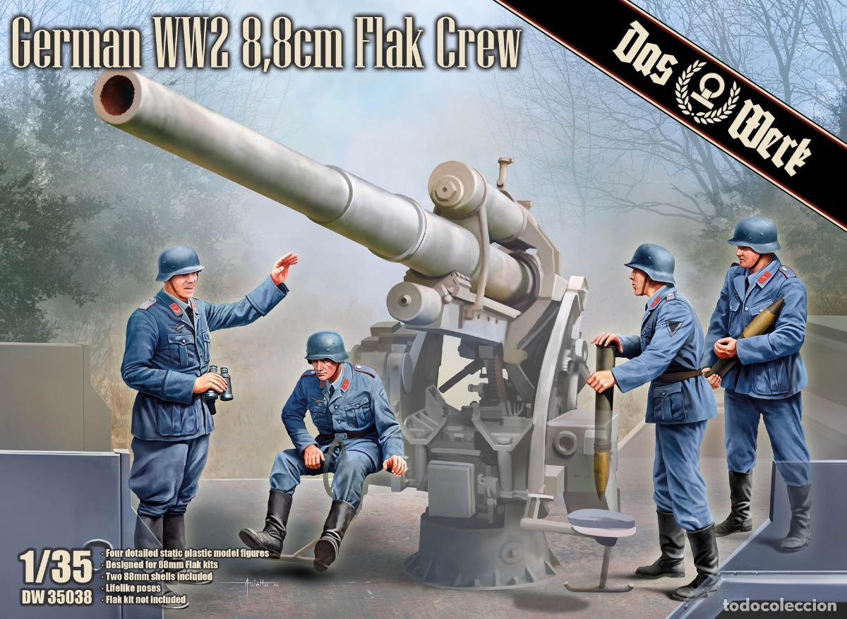 Maquetas: DAS WERK - GERMAN WWII 8.8CM FLAK CREW 1/35 35038