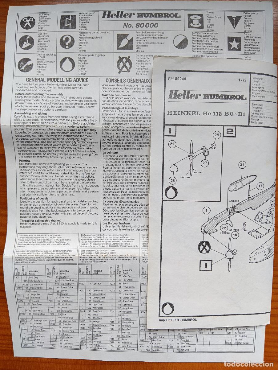 Maquetas: Instrucciones de montaje maqueta Heinkel 112 B 1/72 de Heller