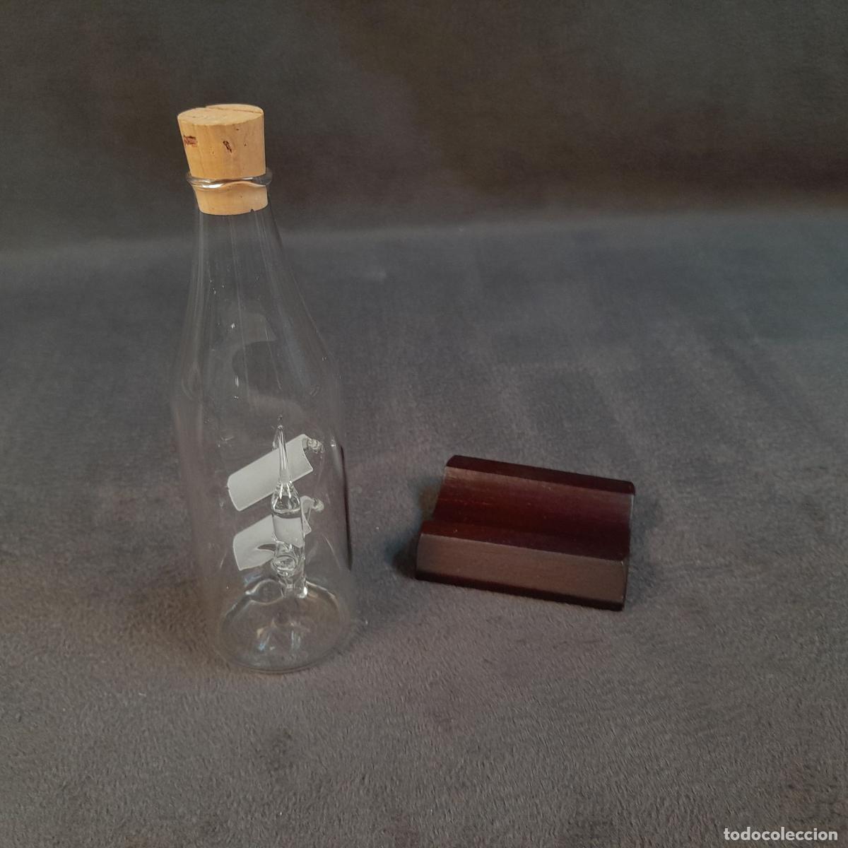 Maquetas: BARCO EN BOTELLA. VIDRIO Y MADERA. 1970 - Foto 6