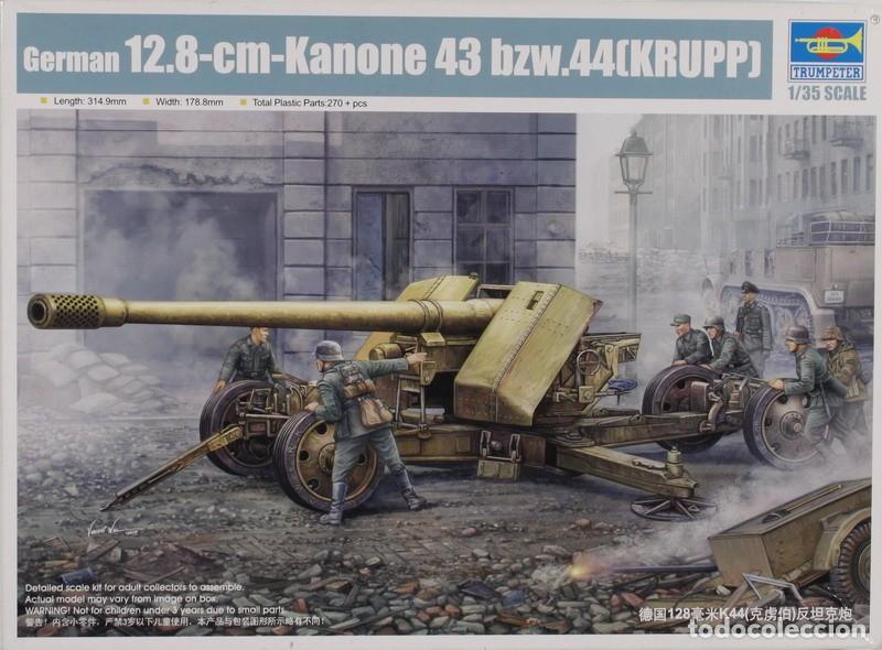 Maquetas: Maqueta ca&ntilde;&oacute;n Pak 44, 12.8 cm. Kanone 43 bzw. 44 Krupp, ref. 02317, 1/35, Trumpeter