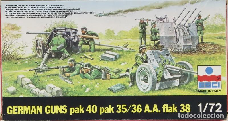 Maquetas: Maqueta ca&ntilde;ones alemanes Pak 40 &ndash; Pak 35/35, Flak 38 Vierling, ref. 8020, 1/72, Esci