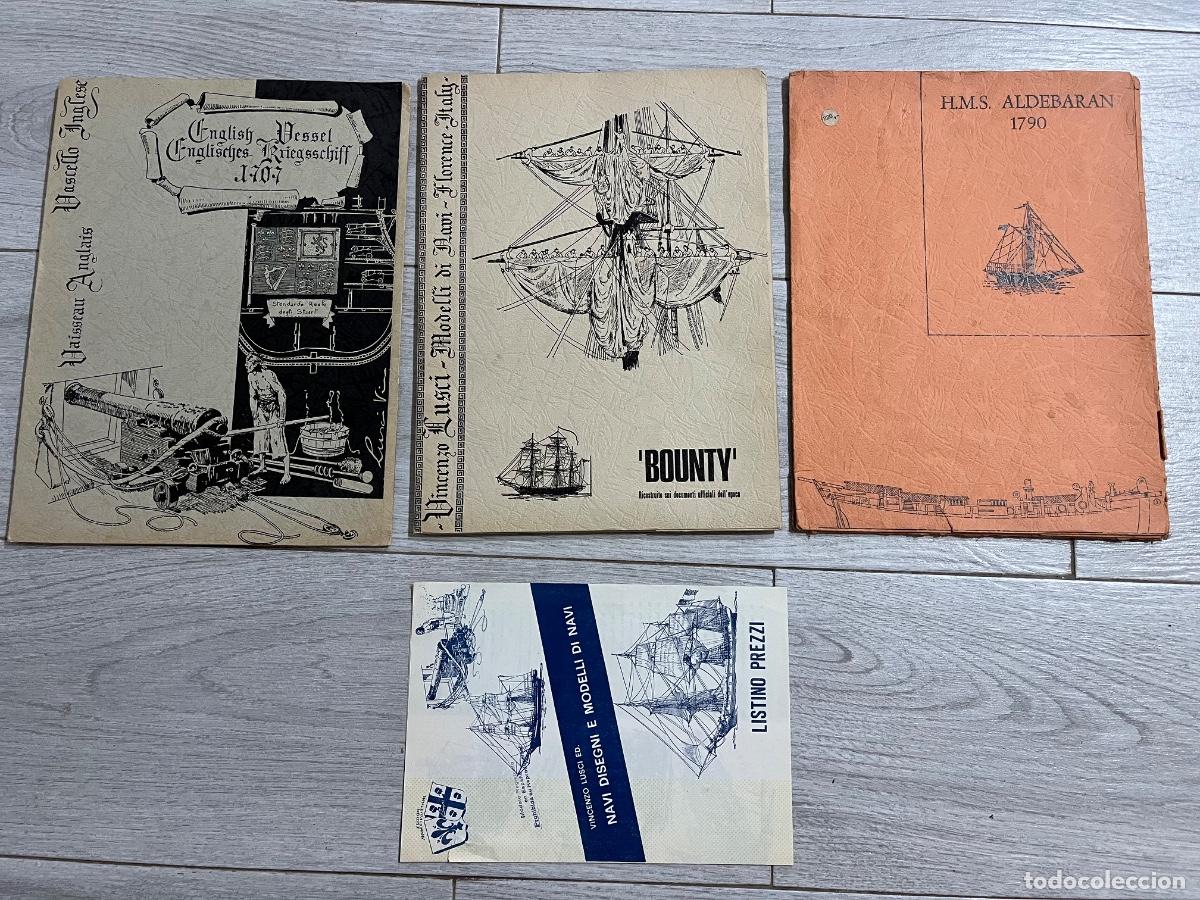 Maquetas: Modelismo naval VINCENZO LUSCI - 3 CARPETAS CON PLANOS + LISTA DE PRECIOS - LA BOUNTY - HMS ALDEBARA